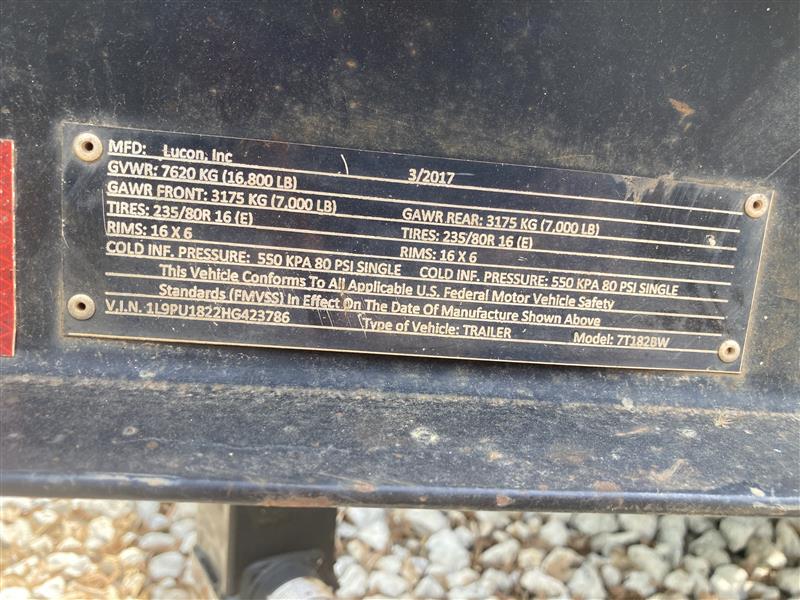 2017 Lucon Custom Heavy 18' Flatbed Trailer